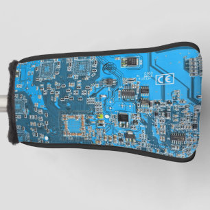 Computer Geek Circuit Board Blue Golf Head Cover