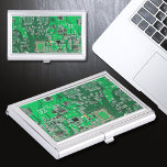 Computer Geek Circuit Board Green Business Card Holder<br><div class="desc">Are you looking for gifts for computer geeks? This one is for the Geek in all of us.  Computer Geek Circuit Board</div>