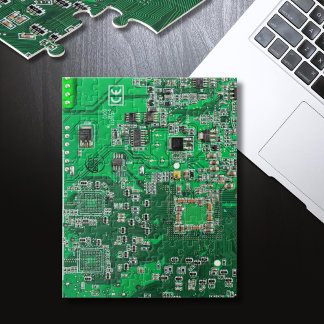 Computer Geek Circuit Board - Green Jigsaw Puzzle