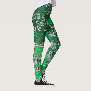 Computer Geek Circuit Board Green Leggings