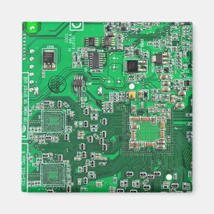 Computer Geek Circuit Board Green Magnet