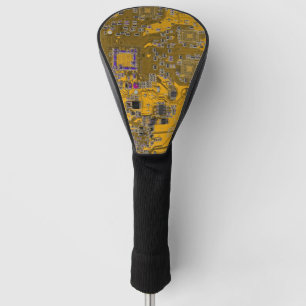 Computer Geek Circuit Board Light Orange Golf Head Cover