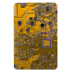 Computer Geek Circuit Board - Light Orange Magnet