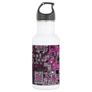 Computer Geek Circuit Board Purple 532 Ml Water Bottle