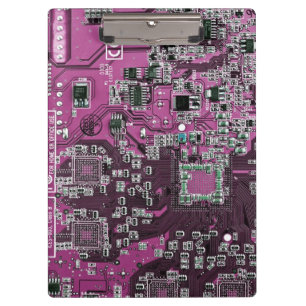 Computer Geek Circuit Board Purple Clipboard