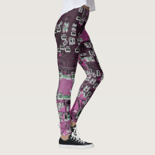 Computer Geek Circuit Board Purple Leggings