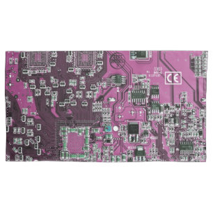 Computer Geek Circuit Board Purple Pillowcase
