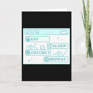 Computer Geek Eat Sleep Cricket Repeat Boys Cool C Card