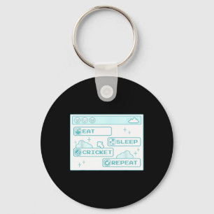 Computer Geek Eat Sleep Cricket Repeat Boys Cool C Key Ring