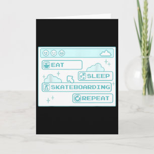 Computer Geek Eat Sleep Skateboarding Repeat Skate Card