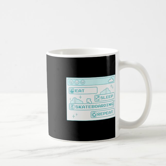 Computer Geek Eat Sleep Skateboarding Repeat Skate Coffee Mug (Right)