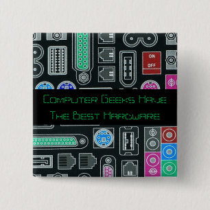 Computer Geek Humour  Button
