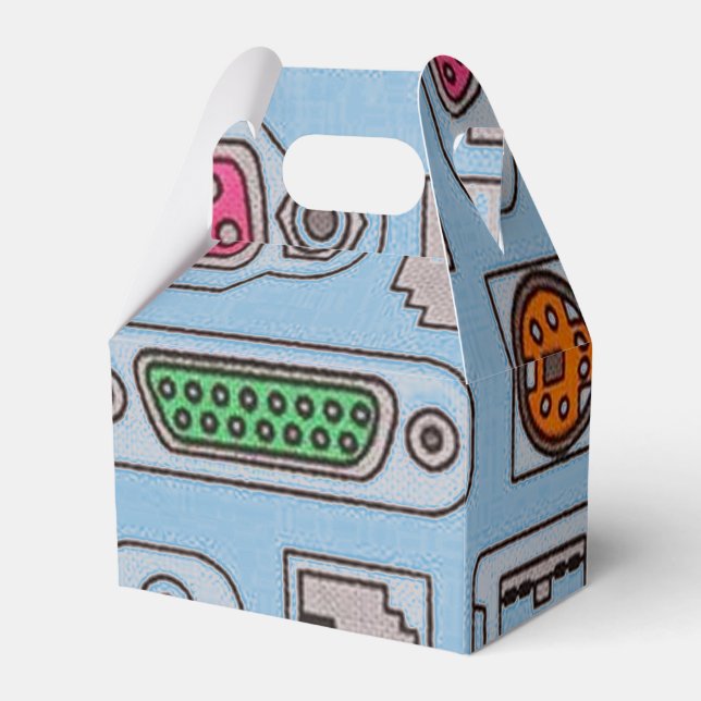 Computer Geek Inout Pattern Favour Box (Front Side)