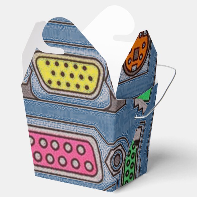 Computer Geek Inout Pattern Take Out Favour Box (Opened)