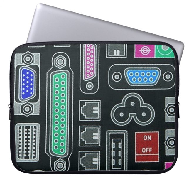 Computer Geek Input Pattern Laptop Sleeve (Front)