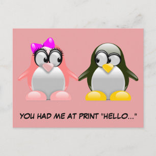 Computer Geek Valentine: Programming Language Love Holiday Postcard