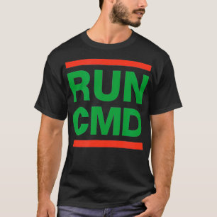 Computer Geeks 80s Command Prompt RUN CMD T-Shirt