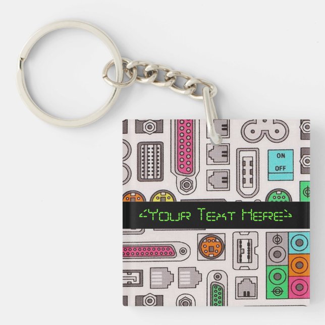 Computer Geeks Humour Input Pattern Key Chain (Front)