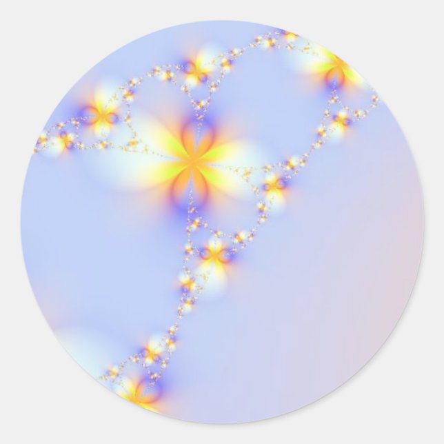 Computer generated 3D fractal flower illustration Classic Round Sticker (Front)