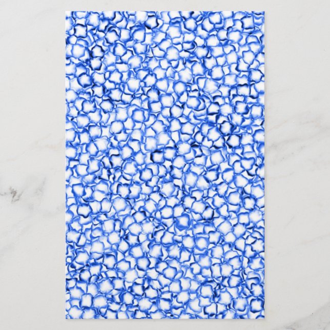 Computer-Generated Blue Petals Stationery (Front)