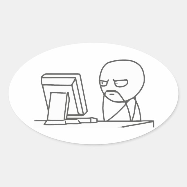 Computer Guy Meme‏ - Oval Stickers (Front)
