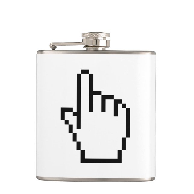 COMPUTER HAND POINTER / MOUSE CURSOR HIP FLASK (Front)