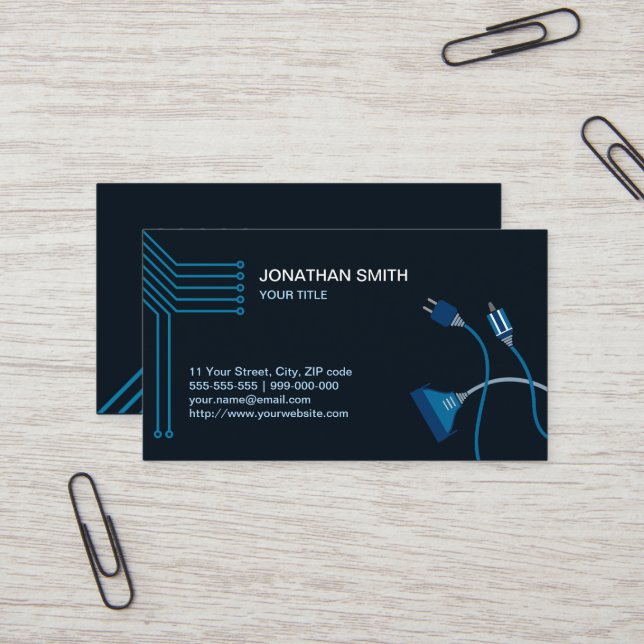 Computer Hardware Technician business card (Front/Back In Situ)