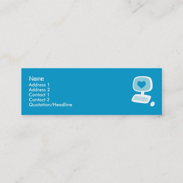 Computer Heart Profile Cards (Front)