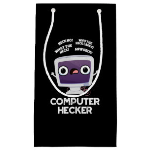 Computer Hecker Funny Hacker Pun Dark BG Small Gift Bag