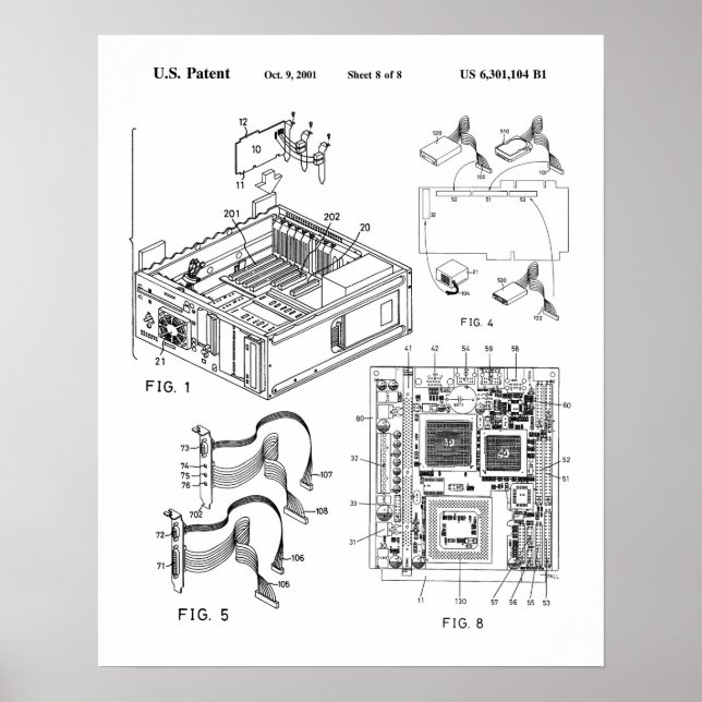 Computer Housing  Patent Poster (Front)