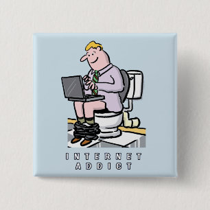 Computer, Internet and Social Media Addiction 15 Cm Square Badge