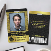 Computer IT Custom Employee Photo Bar Code Logo