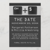 Computer Key Control Save the Date, Grey