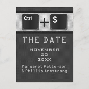 Computer Key Control Save the Date Postcard, Grey Announcement Postcard