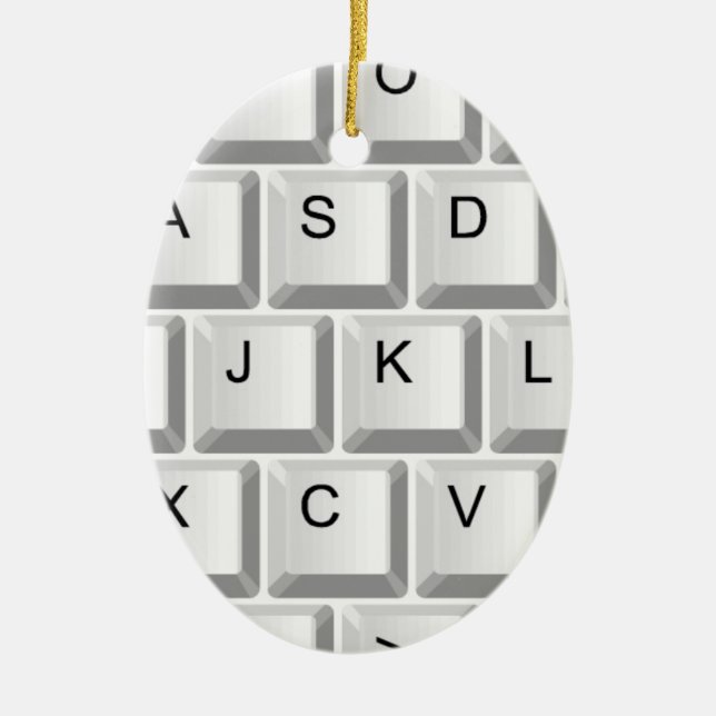 Computer Keyboard Ceramic Ornament (Front)