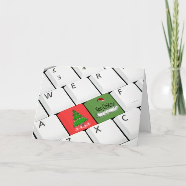 Computer Keyboard Christmas Card (Front)