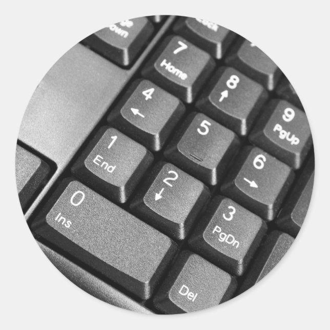 Computer keyboard classic round sticker (Front)