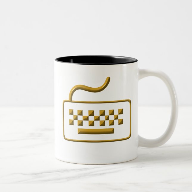 Computer Keyboard Two-Tone Coffee Mug (Right)