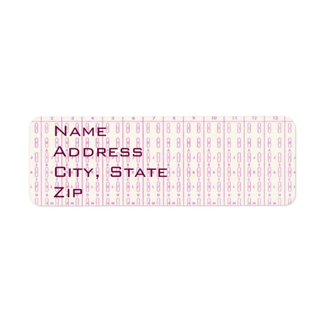 Computer Mark Sense Card Address Labels (Front)