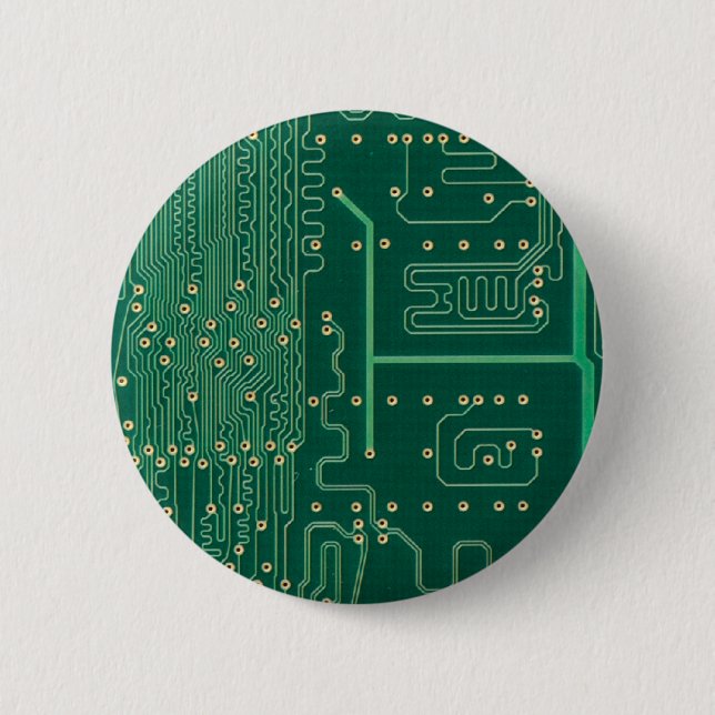 Computer memory plate 6 cm round badge (Front)