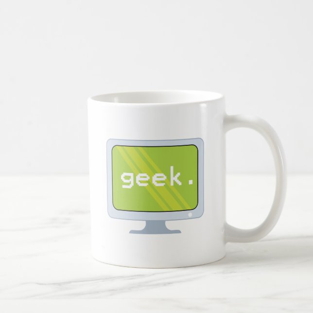 computer monitor geek text coffee mug (Right)