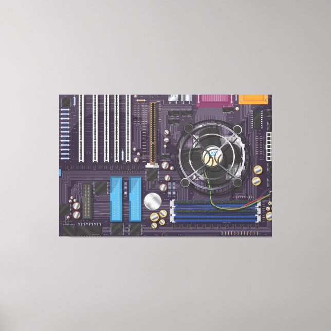Computer Motherboard Canvas Print (Front)
