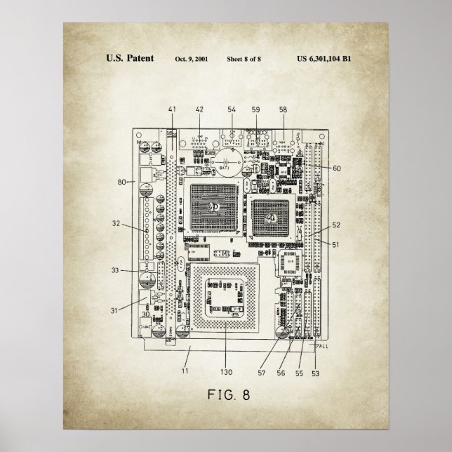 Computer motherboard patent poster (Front)