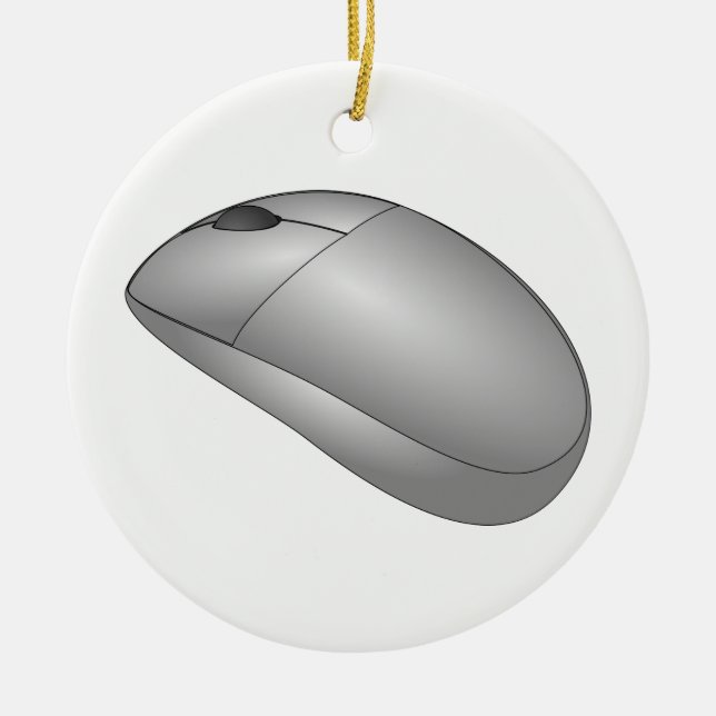 Computer Mouse Ceramic Ornament (Front)