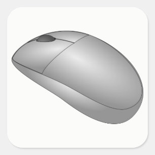 Computer Mouse Square Sticker
