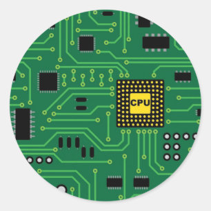 Computer Nerd Circuit Board CPU                  I Classic Round Sticker