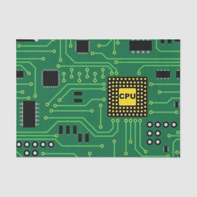 Computer Nerd Circuit Board CPU                  I Tissue Paper (Front)