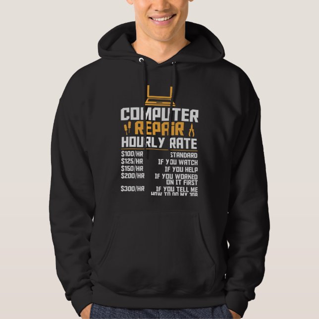 Computer Nerd  Computer Engineer  Computer Hourly  Hoodie (Front)