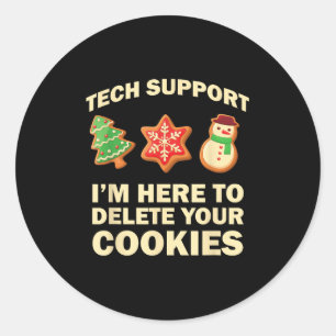 Computer Nerd Funny Christmas Designs Men's Black  Classic Round Sticker