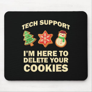 Computer Nerd Funny Christmas Designs Men's Black  Mouse Pad